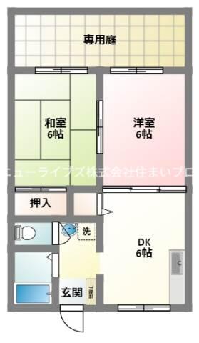 伊予ハイツ(2DK/1階)の間取り写真
