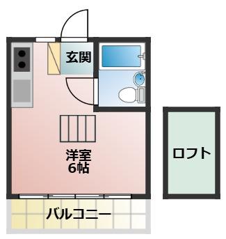 港南スナイプハウス(ワンルーム/2階)の間取り写真