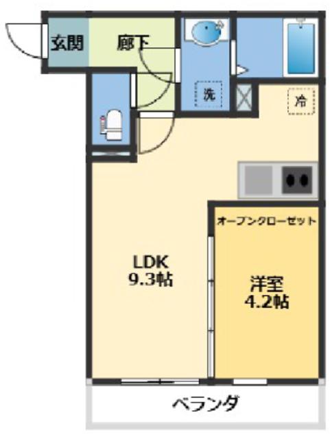 メゾン・ドゥ・アッシュ一之江 えでぃ100(1LDK/2階)の間取り写真