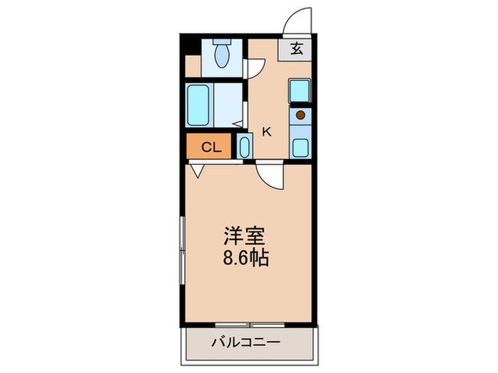リバティ西新館(1K/3階)の間取り写真