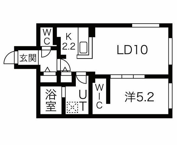 ラフィナート発寒中央(1LDK/3階)の間取り写真