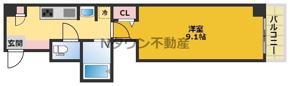 アンジュール栄(1K/6階)の間取り写真