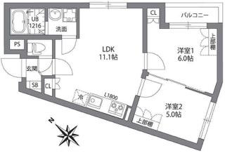 ジェムストーン目黒南 3階(2LDK/3階)の間取り写真