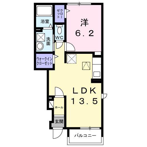 カムラフォレスト(1LDK/1階)の間取り写真