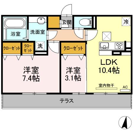 アークブライト(2LDK/1階)の間取り写真
