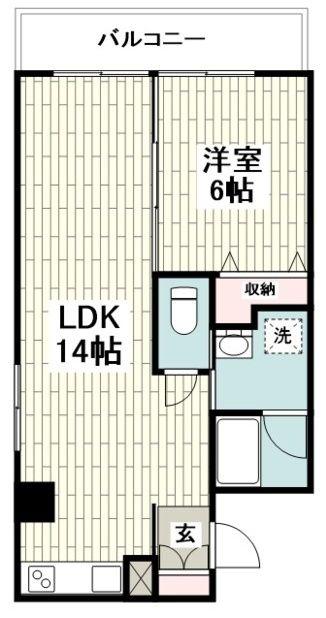 やよいビル(1LDK/4階)の間取り写真