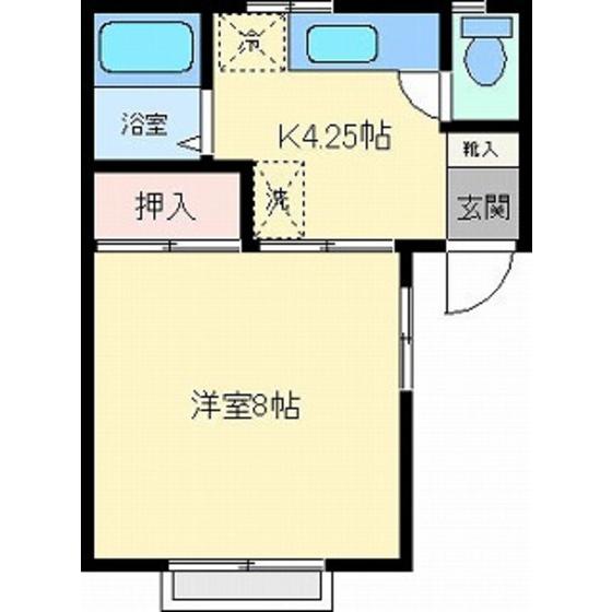 サンホーム(1K/1階)の間取り写真