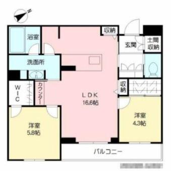 シャーメゾンステージ青葉(2LDK/3階)の間取り写真