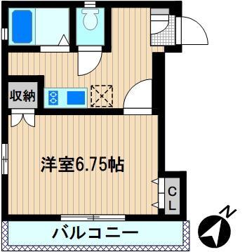 ラ・コフレ(1K/2階)の間取り写真