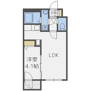 クチュールN42(1LDK/3階)の間取り写真
