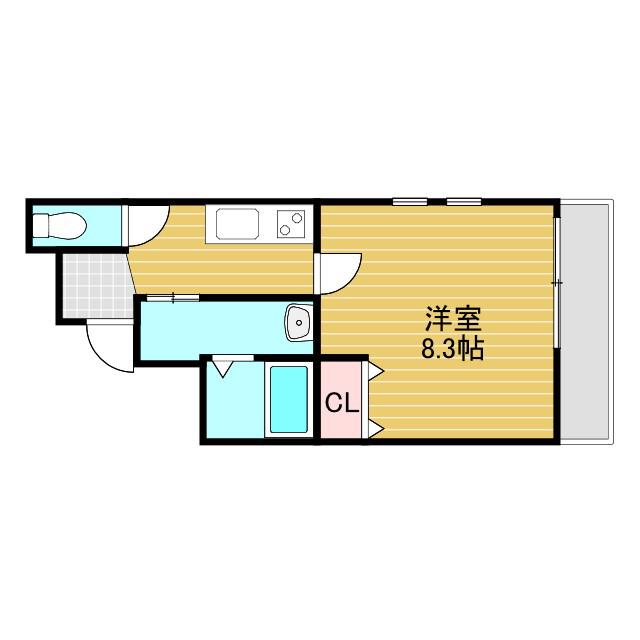 フジパレス豊新V番館(1K/1階)の間取り写真