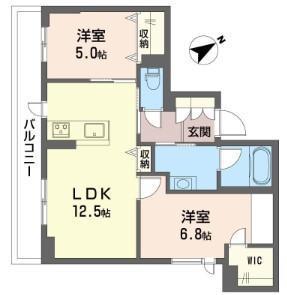 メゾンキング(2LDK/3階)の間取り写真