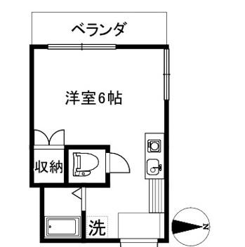 三祥ビル(ワンルーム/3階)の間取り写真