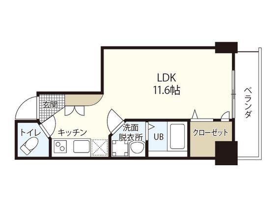 LE CIEL庚午北(ワンルーム/8階)の間取り写真