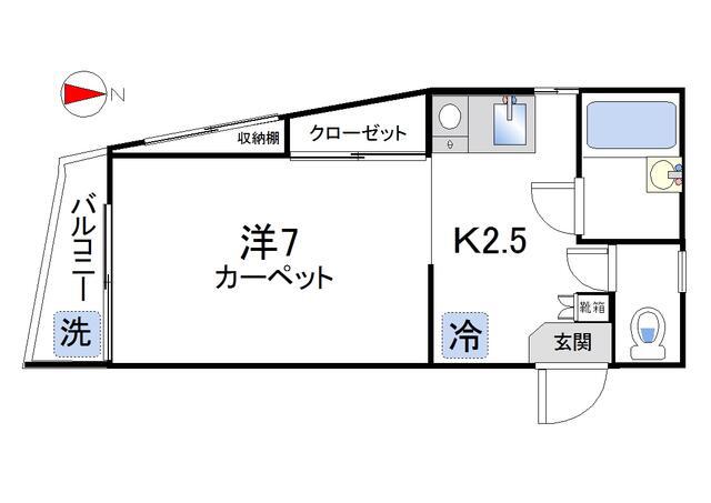 コーポサンライズ(1K/2階)の間取り写真
