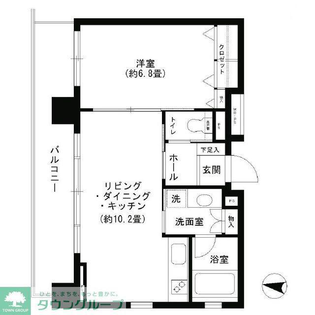 クリオ文京小石川(1LDK/15階)の間取り写真