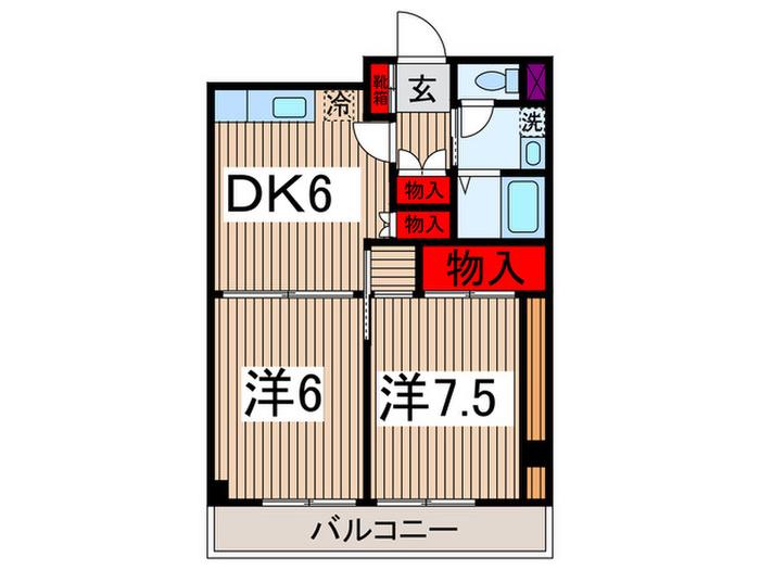 メゾン協和(2DK/2階)の間取り写真