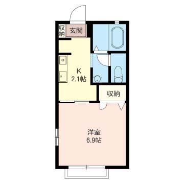DONJON CHIBA(1K/1階)の間取り写真