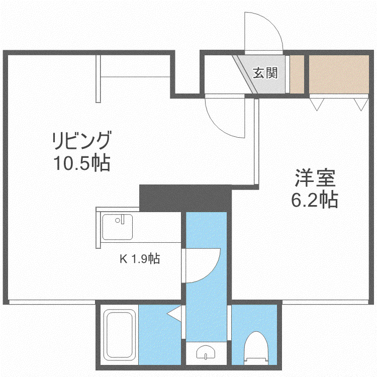 円山ハイツ(1LDK/2階)の間取り写真