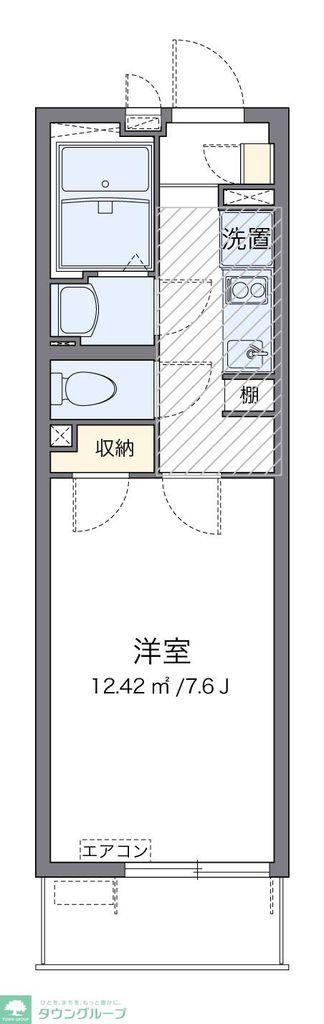 クレイノドエル 大久保B(1K/2階)の間取り写真