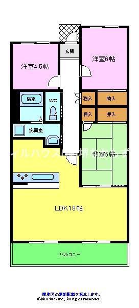 フォレストコート高尾(3LDK/3階)の間取り写真