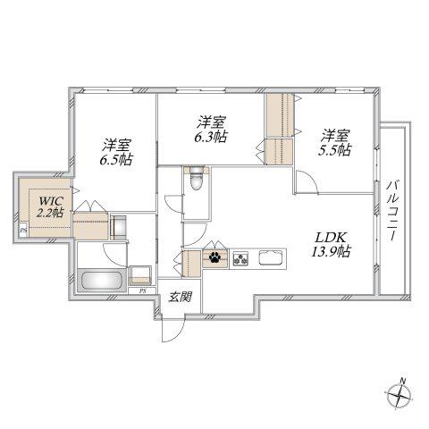 グランベルデ(3LDK/2階)の間取り写真