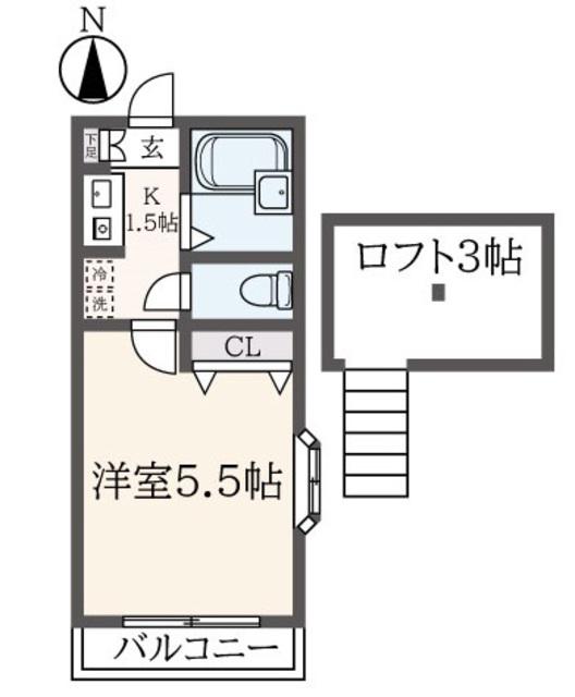 メープル大泉学園A(1K/2階)の間取り写真
