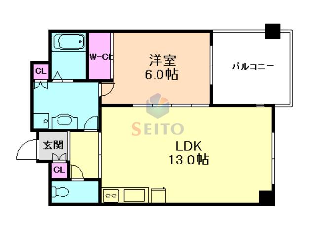 アビタシオン サンキュエム(1LDK/1階)の間取り写真