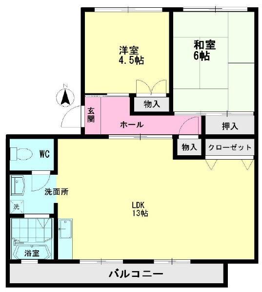 メゾン八十(2LDK/3階)の間取り写真