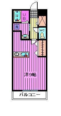 ソレイユ・シャルマン(1K/2階)の間取り写真
