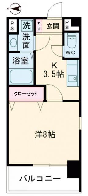 アーバンタワー長野(1K/5階)の間取り写真