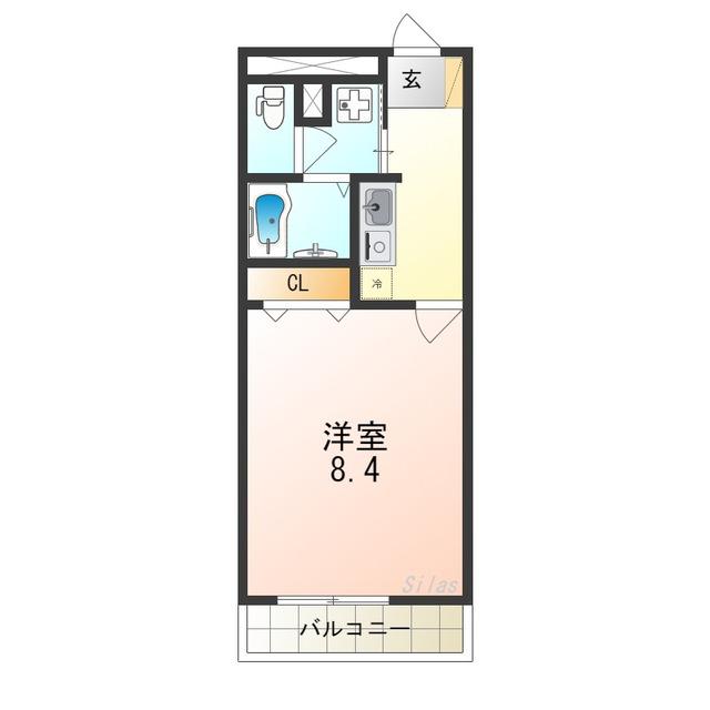 ルミエール巽(1K/1階)の間取り写真