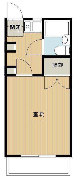 ヒラクンハイツII(1K/2階)の間取り写真