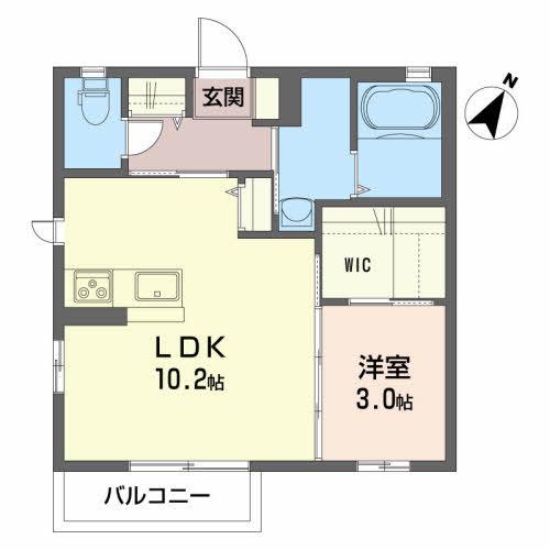 カーサレイールE(1LDK/2階)の間取り写真