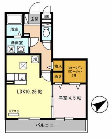 セジュール東阿保 B棟(1LDK/3階)の間取り写真
