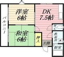 ピュアSEVEN(2DK/4階)の間取り写真