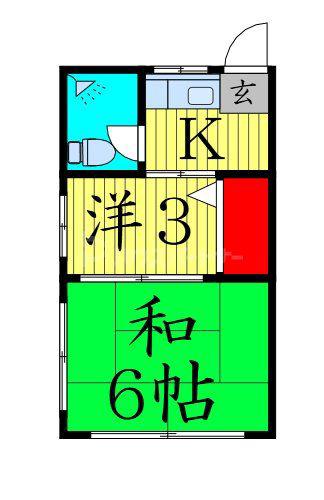 杉本ビル(2K/3階)の間取り写真