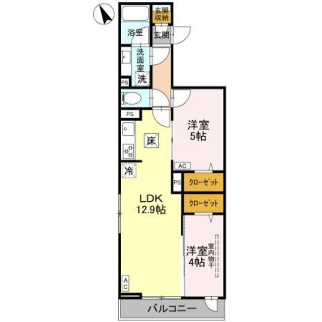 D-SERENOくすのき台(2LDK/1階)の間取り写真
