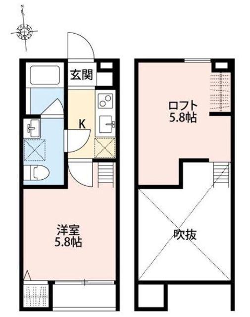 パルク八王子(1K/1階)の間取り写真
