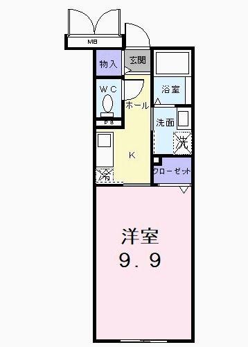 エム グランツ(1K/1階)の間取り写真