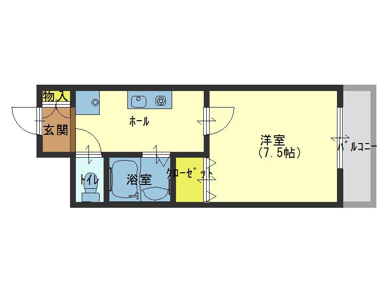 プリヴェ1番館(1K/5階)の間取り写真