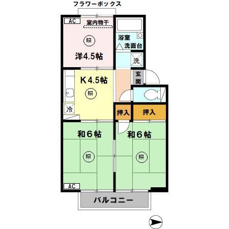 ハイツJOY(3K/2階)の間取り写真