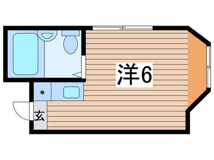 パレス中川(ワンルーム/2階)の間取り写真