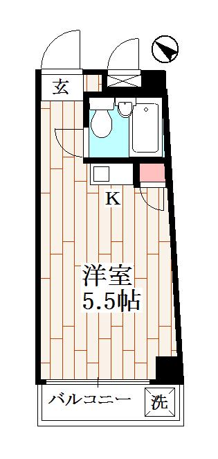 パークサイド千川(ワンルーム/3階)の間取り写真