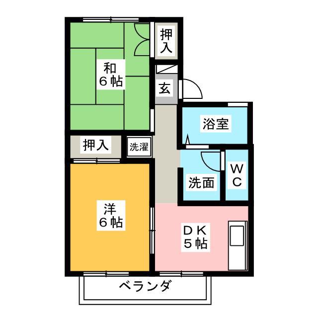グランドメゾンマツバラII(2DK/1階)の間取り写真