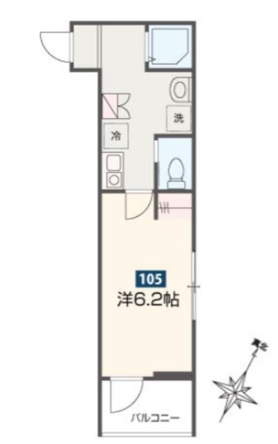 MELDIA小田急相模原II(1K/3階)の間取り写真