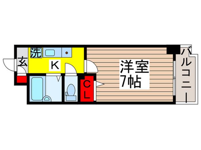 プライムアーバン行徳II(1K/1階)の間取り写真