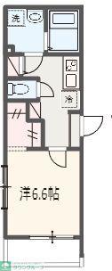 MELDIA入間市II(1K/1階)の間取り写真