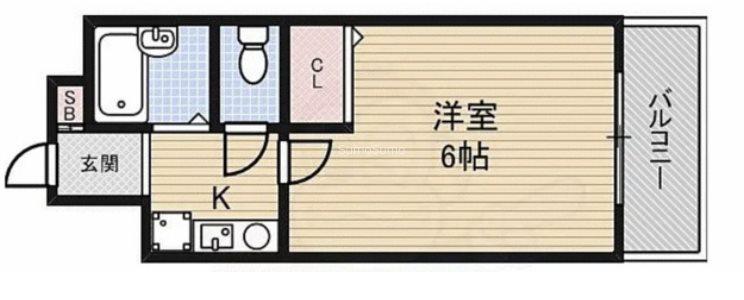 セレッソコート西心斎橋II(1K/5階)の間取り写真