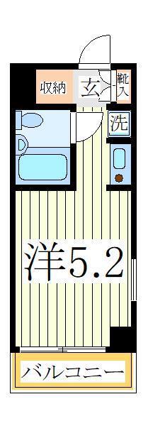 セレスティン我孫子(1K/3階)の間取り写真